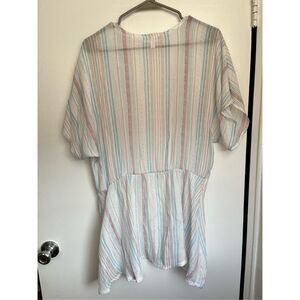 Star Vixen Large Pale Neutral Open Front Coverup Cardigan Beachy Coastal